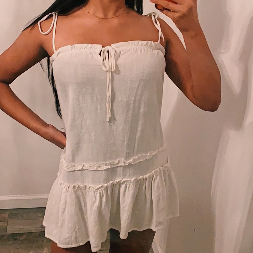 Pacsun La Hearts Flowy Tie Strap Dress White